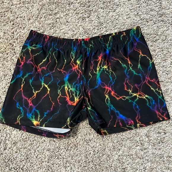 Black and Rainbow Patterned Spandex - Picture 1 of 5